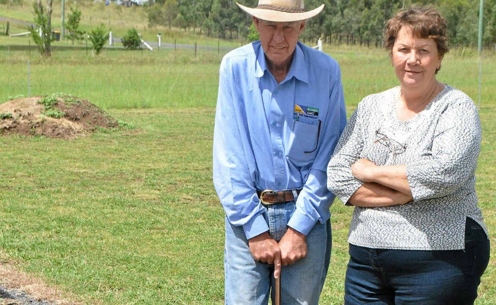Ian and Joan Bean are sick of living in fear their property will flood when the rain comes and have built a number of drains themselves to try and help the issue. Ian and Joan Bean are sick of living in fear their property will flood when the rain comes and have built a number of drains themselves to try and help the issue.